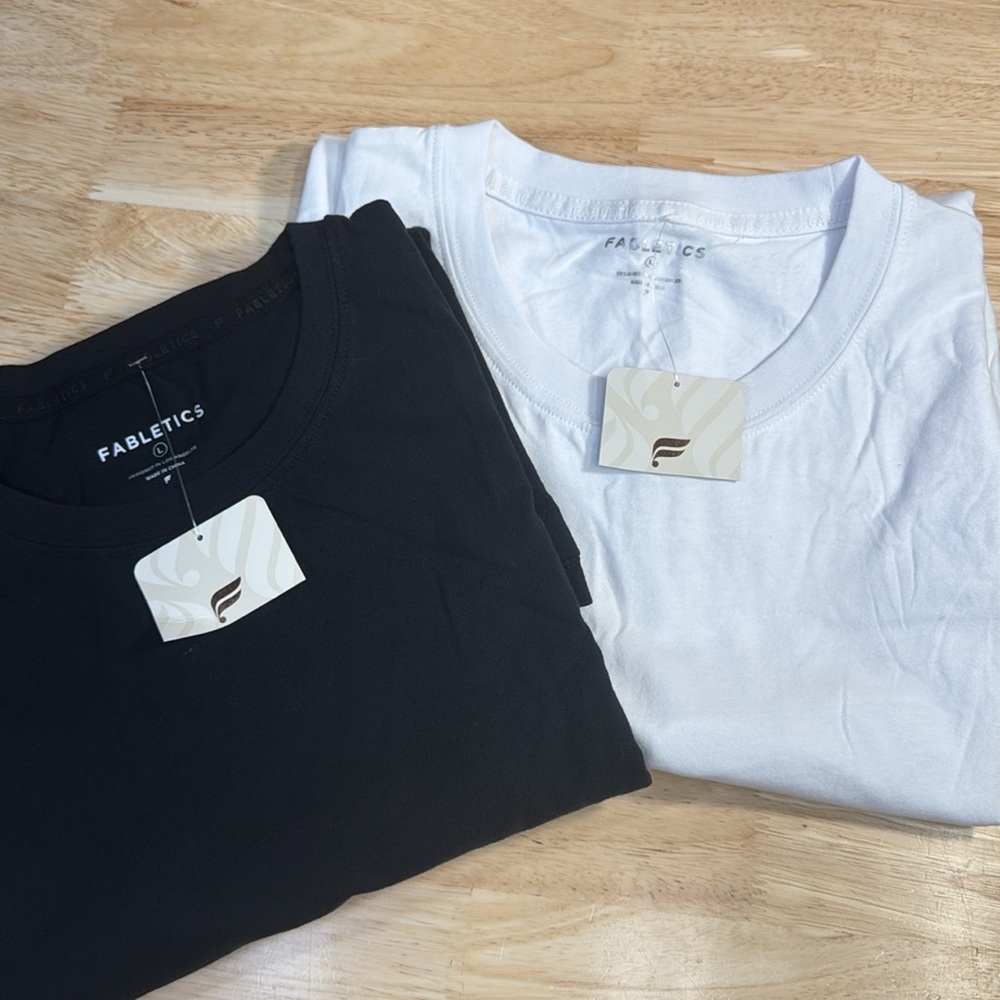 FABLETICS Cotton Black & White Tank Tops LG.